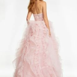 Ashleylauren Ballgown Dresses Ashley Lauren 11141 Strapless Ruffle Ball Gown Prom Dress