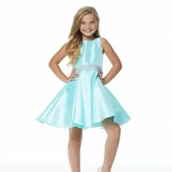 Ashley Lauren Kids Ashley Lauren 8056 Kids Cocktail Dress With Pearl & Crystal Beaded Belt
