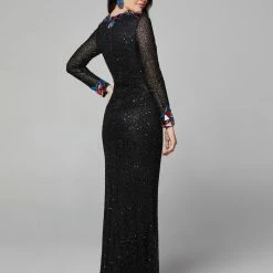 In Stock Primavera Couture 3614 Sz 4 Ivory Long Sleeve Prom Dress Fitted Formal Cut Glass Beaded Gown Long Sleeve Dresses