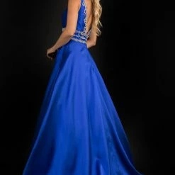 In Stock Nina Canacci 2290 Size 14 Plunging Neckline Prom Dress Wedding Gown