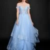 In Stock Nina Canacci 5205 Size 4 Long Sheer Ruffle Ballgown Prom Dress Off The Shoulder Bridal Gown