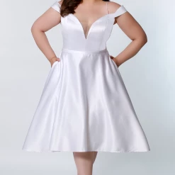 Sydney's Closet CE2011 Off The Shoulder Cocktail Dress Below The Knee A Line Sydney's Closet And Tease Prom