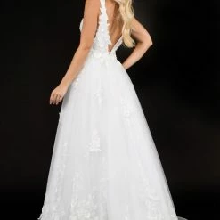 In Stock Glass Slipper Formals 1495 Size 12 Ivory Floral Embellished Wedding Dress A Line Applique Ballgown Dresses