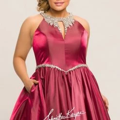 Johnathan Kayne For Sydneys Closet JK 2009 Iridescent Prom Dress Jewel High Neckline