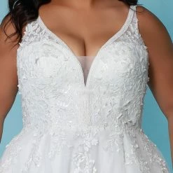 Sydney's Closet SC5274 A Line Wedding Dress Lace V Neckline SC 5274 Marlowe Bridal 9 Sydney's Closet SC5274 A Line Wedding Dress Lace V Neckline SC 5274 Marlowe Bridal
