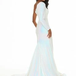 In Stock Mermaid Dresses Ashley Lauren 11026 AB Ivory Sequin Prom Dress With Slit Pageant Gown One Shoulder Size 4 18 In Stock Mermaid Dresses Ashley Lauren 11026 AB Ivory Sequin Prom Dress With Slit Pageant Gown One Shoulder Size 4