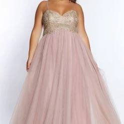 Sydney's Closet SC7309 Plus Sized Prom Dress Evening Gown A Line Tulle Skirt SC 7309 27 Sydney's Closet SC7309 Plus Sized Prom Dress Evening Gown A Line Tulle Skirt SC 7309