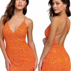 Backless Dresses Primavera Couture 3138 Beaded Sequins Homecoming Dress Cocktail Dress Backless