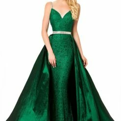 Johnathan Kayne 7242 Embellished Lace V Neck Pageant Gown Prom Dress Over Skirt 49 Johnathan Kayne 7242 Embellished Lace V Neck Pageant Gown Prom Dress Over Skirt
