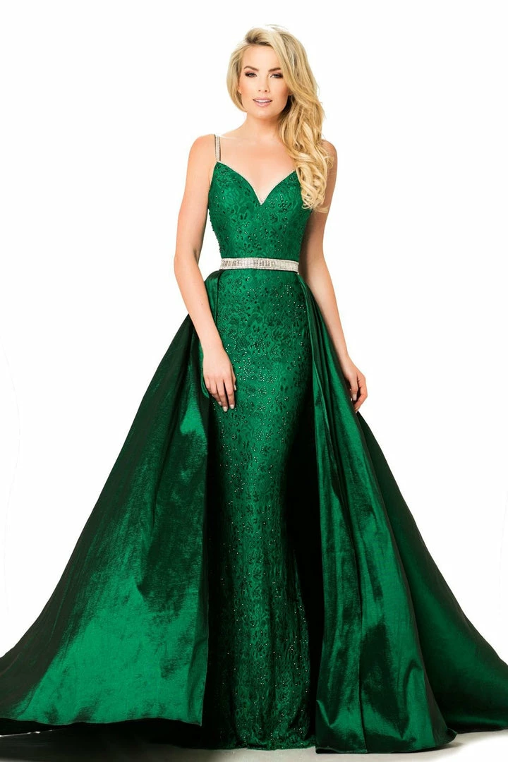 Johnathan Kayne 7242 Embellished Lace V Neck Pageant Gown Prom Dress Over Skirt 25 Johnathan Kayne 7242 Embellished Lace V Neck Pageant Gown Prom Dress Over Skirt