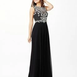 In Stock JVN31435 Long Gown With Open Back Red Size 6