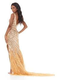 Ashleylauren Ashley Lauren 1724 V Neckline Pageant Dress Beaded With Side Slit Sequin Dresses 4 Ashleylauren Ashley Lauren 1724 V Neckline Pageant Dress Beaded With Side Slit Sequin Dresses