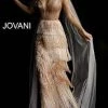 Jovani 65346 Blush Long Fringe Sheer Couture Pageant Dress Fringe & Tassels