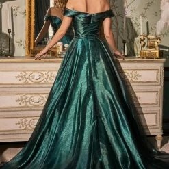 In Stock Ballgown Dresses CD 822 Size 20 Emerald Ballgown Off The Shoulder Formal Pageant Dress Prom Gown Plus Size