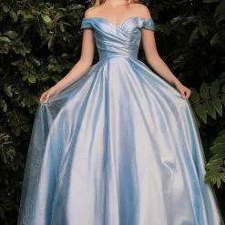 In Stock CD 823 Size 4 Long Shimmer Off The Shoulder Ballgown Formal Dress Cinderella Gown