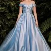 In Stock CD 823 Size 4 Long Shimmer Off The Shoulder Ballgown Formal Dress Cinderella Gown