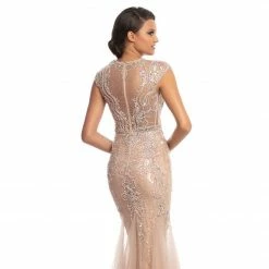 Johnathan Kayne 9039 Illusion Lace Prom Dress Cap Sleeve Mermaid Evening Dress Mermaid Dresses