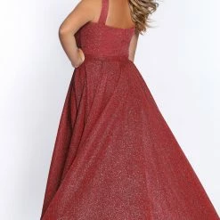 Sydney's Closet SC7313 Shimmer Prom Dress With Overskirt Plus Sized SC 7313 Sydney's Closet And Tease Prom