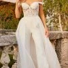 Jovani Bridal JB06507 Sheer Off The Shoulder Wedding Dress Jumpsuit Overskirt Beaded Bridal 2 Jovani Bridal JB06507 Sheer Off The Shoulder Wedding Dress Jumpsuit Overskirt Beaded Bridal