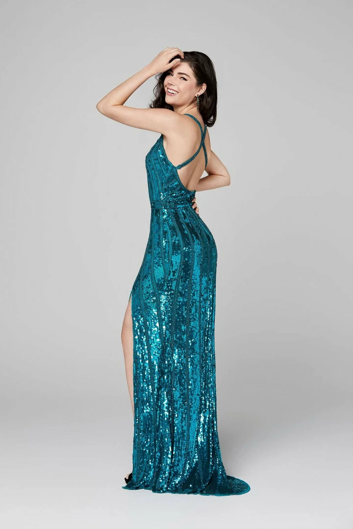 Backless Dresses Primavera Couture 3441 Sequin Embellished Prom Dress Iridescent Evening Gown 28 Backless Dresses Primavera Couture 3441 Sequin Embellished Prom Dress Iridescent Evening Gown