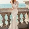 White One Bridal JIANNA Pronovias Wedding Dress Lace Mermaid Sheer Sleeves Gown Mermaid Dresses