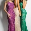 In Stock Jovani 21789 Lace Prom Dress Size 8 Purple Pageant Gown Backless Formal Backless Dresses
