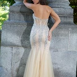 Jovani 5908 Sheer Corset Mermaid Prom Dress Pageant Sexy Embellished Formal Gown 40 Jovani 5908 Sheer Corset Mermaid Prom Dress Pageant Sexy Embellished Formal Gown