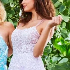 JVN By Jovani Ballgown Dresses Jovani JVN06644 Long Lace Ball Gown Prom Dress Corset Sheer Pageant Gown