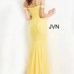 JVN By Jovani JVN07639 Long Fitted Off The Shoulder Prom Dress Evening Gown Ruched 10 JVN By Jovani JVN07639 Long Fitted Off The Shoulder Prom Dress Evening Gown Ruched