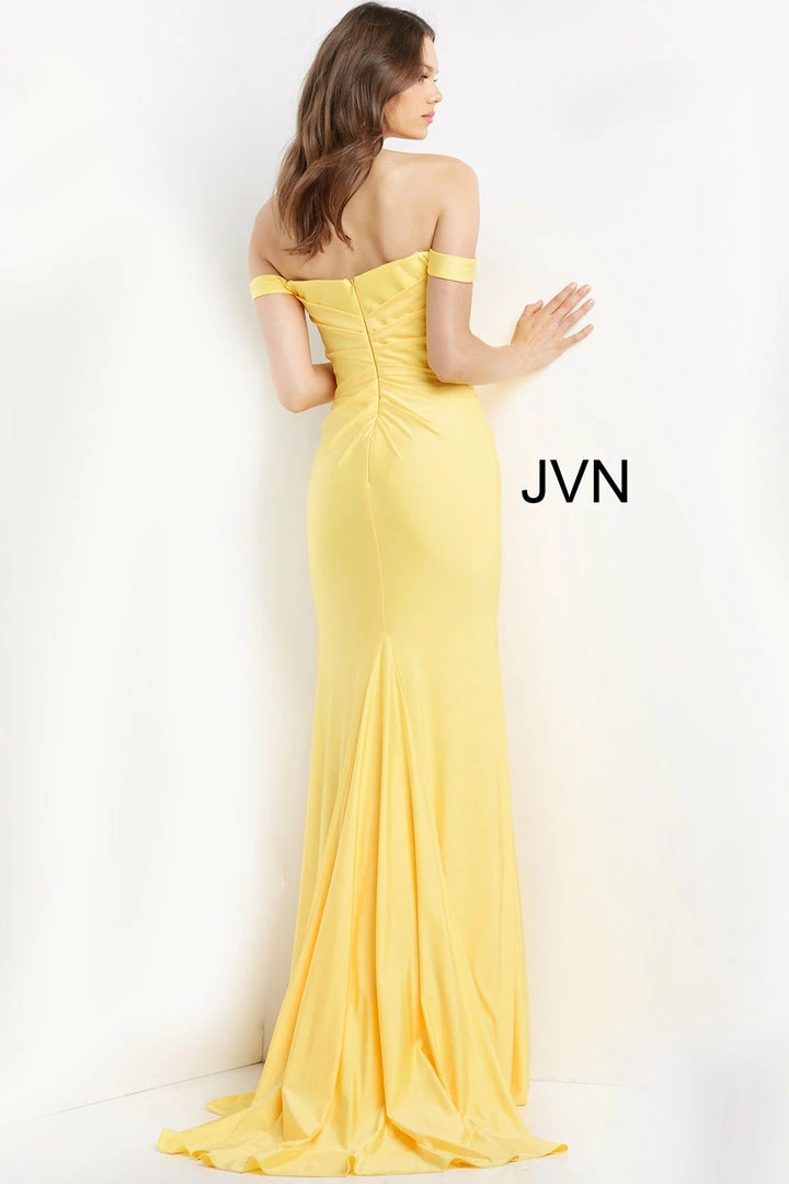 JVN By Jovani JVN07639 Long Fitted Off The Shoulder Prom Dress Evening Gown Ruched 5 JVN By Jovani JVN07639 Long Fitted Off The Shoulder Prom Dress Evening Gown Ruched