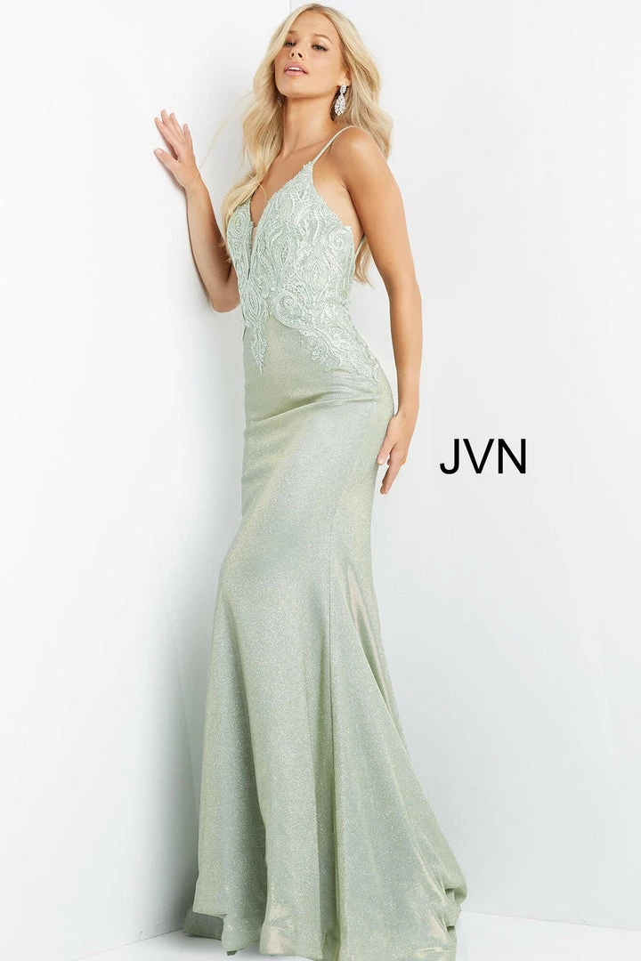 JVN By Jovani Jovani JVN08492 Long Shimmer Prom Dress Pageant Backless Gown Embellished Backless Dresses 4 JVN By Jovani Jovani JVN08492 Long Shimmer Prom Dress Pageant Backless Gown Embellished Backless Dresses