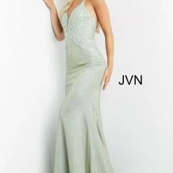 In Stock Jovani JVN08492 Size 6 Long Shimmer Prom Dress Pageant Backless Gown Embellished Backless Dresses