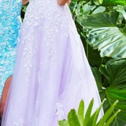 JVN By Jovani Jovani JVN06644 Long Lace Ballgown Prom Dress Corset Sheer Pageant Gown