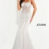 Jovani 5908 Sheer Corset Mermaid Prom Dress Pageant Sexy Embellished Formal Gown Mermaid Dresses