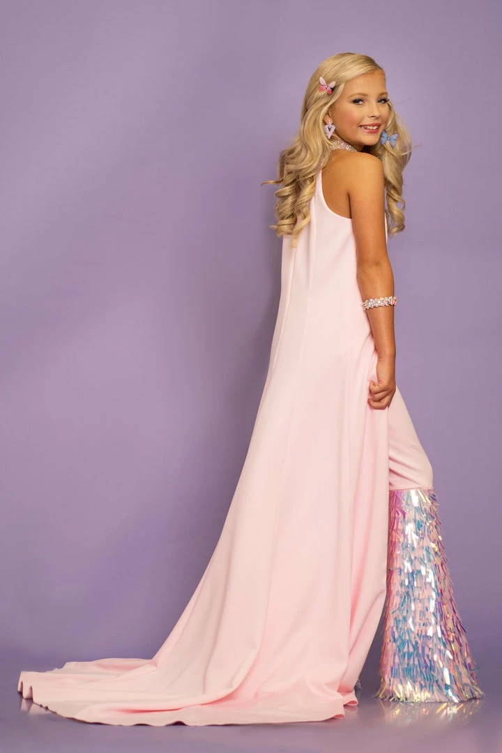 In Stock Sugar Kayne C131 Size 10 Pink Girls Pageant Jumpsuit Fun Fashion With Overskirt Train Fun Fashion Fringe & Tassels 4 In Stock Sugar Kayne C131 Size 10 Pink Girls Pageant Jumpsuit Fun Fashion With Overskirt Train Fun Fashion Fringe & Tassels