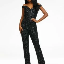 Ashleylauren Ashley Lauren 11175 Off The Shoulder Sequin Jumpsuit Pageant Wear Jumpsuits & Rompers 22 Ashleylauren Ashley Lauren 11175 Off The Shoulder Sequin Jumpsuit Pageant Wear Jumpsuits & Rompers