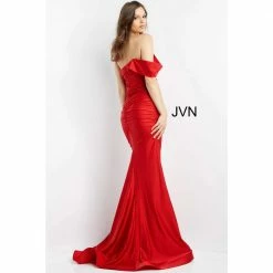 JVN By Jovani JVN07640 One Shoulder Fitted Stretch Prom Dress With Ruching And Train 17 JVN By Jovani JVN07640 One Shoulder Fitted Stretch Prom Dress With Ruching And Train