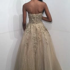 JVN By Jovani Jovani JVN05451 Long Shimmer Ball Gown Prom Dress Floral Applique Glitter Ballgown Dresses