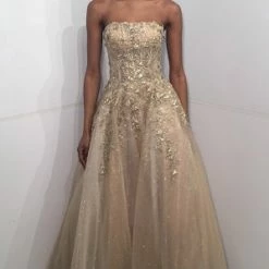 JVN By Jovani Jovani JVN05451 Long Shimmer Ball Gown Prom Dress Floral Applique Glitter Ballgown Dresses