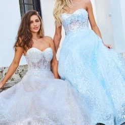 JVN By Jovani JVN08417 Lace Prom Dress Strapless Sweetheart Neckline Corset Bodice A Line Ballgown Dresses 11 JVN By Jovani JVN08417 Lace Prom Dress Strapless Sweetheart Neckline Corset Bodice A Line Ballgown Dresses