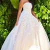 JVN By Jovani Jovani JVN1831 Long Embroidered Tulle Ball Gown Prom Dress Wedding Dress