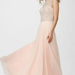 In Stock Jovani JVN27809 Periwinkle Size 0 Long A Line Formal Dress Embellished Bodice