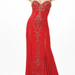 In Stock Jovani JVN 33745 Size 6 Long Fitted Beaded Formal Prom Dress Evening Gown