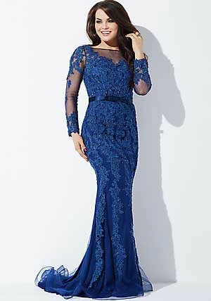 In Stock Long Sleeve Dresses Jovani JVN 36962 Size 10 Navy Long Sleeve Sheer Formal Dress Mother Of Gown 3 In Stock Long Sleeve Dresses Jovani JVN 36962 Size 10 Navy Long Sleeve Sheer Formal Dress Mother Of Gown