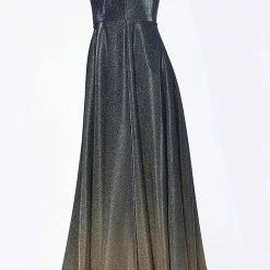 In Stock Long Sleeve Dresses Jovani JVN 4327 Size 4 Purple/Gold Ombre Prom Dress Iridescent Shimmer Pageant