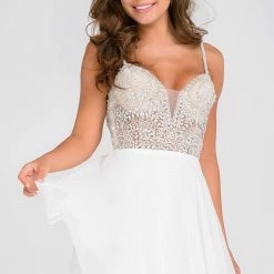 JVN By Jovani Jovani JVN47310 Embellished Bodice Homecoming Short Cocktail Dress Backless