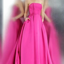 JVN By Jovani Ballgown Dresses Jovani JVN62633 Strapless Straight Neckline Prom Dress Ballgown