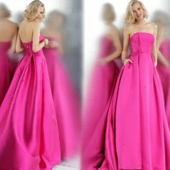 JVN By Jovani Ballgown Dresses Jovani JVN62633 Strapless Straight Neckline Prom Dress Ballgown