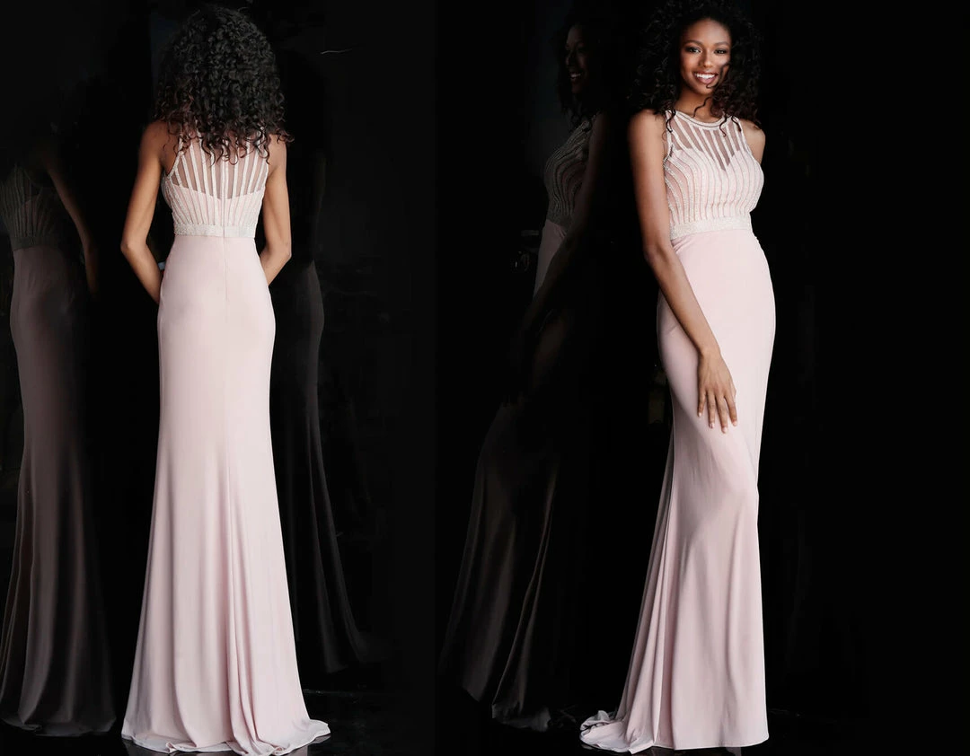 Discontinued JVN By Jovani 62722 Embellished High Neckline Long Fitted Jersey Prom Dress Long Sleeve Dresses 4 Discontinued JVN By Jovani 62722 Embellished High Neckline Long Fitted Jersey Prom Dress Long Sleeve Dresses