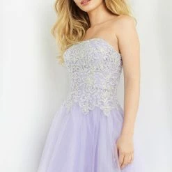 JVN By Jovani Jovani JVN63635 Embroidered Short Fit And Flare Homecoming Dress Cocktail Dress